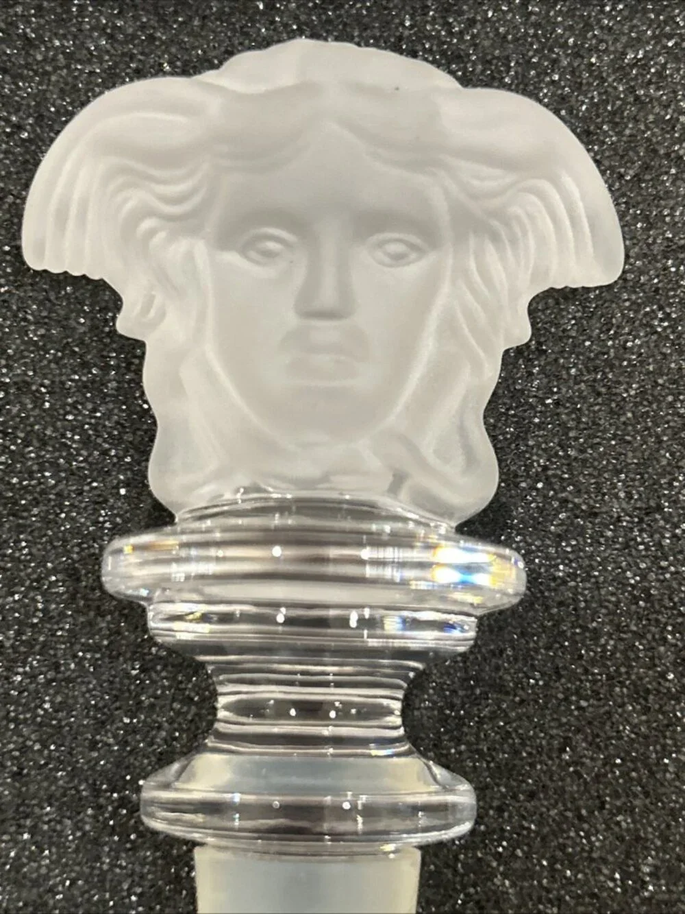 Rosenthal Medusa Versace Wine Bottle Stopper Prestige 24% Leaded Crystal Austria